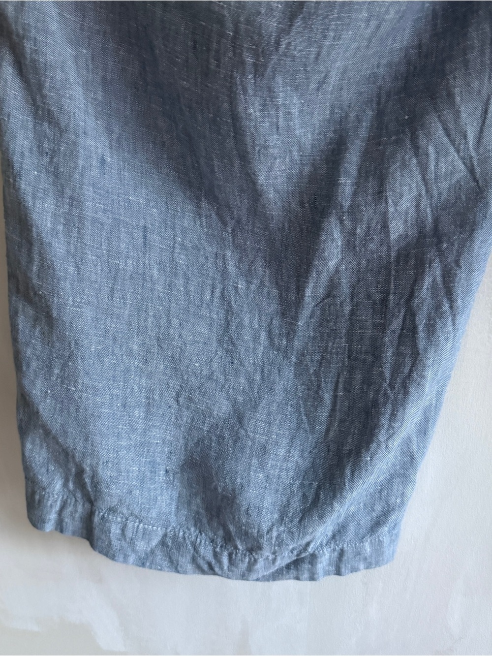 Athleta Cabo Linen Wide Leg Pull On Drawstring Chambray Blue Pants  Size 20 - Picture 13 of 16